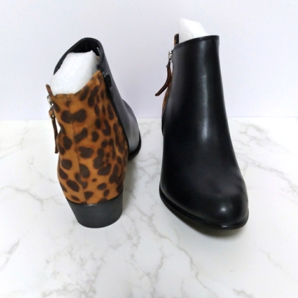 Esprit Black Leopard Ankle Boots Size 8 - Picture 7 of 11